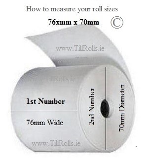How to measure taxi reciept roll sizes